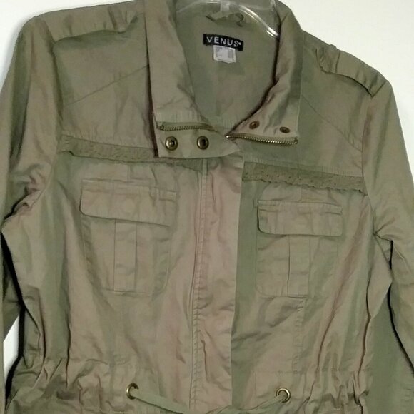 Venus Olive Green Cargo Jacket No Size M - Picture 2 of 13